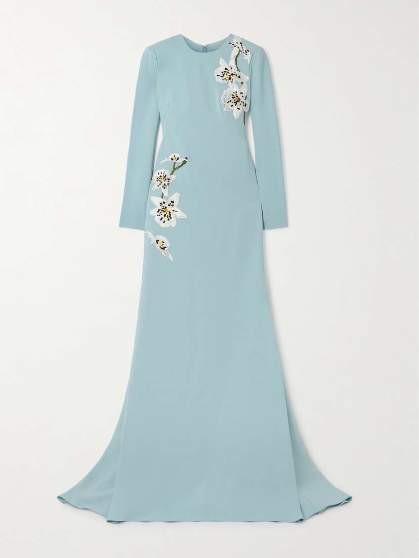 Oscar de la Renta Appliquéd Cady Gown