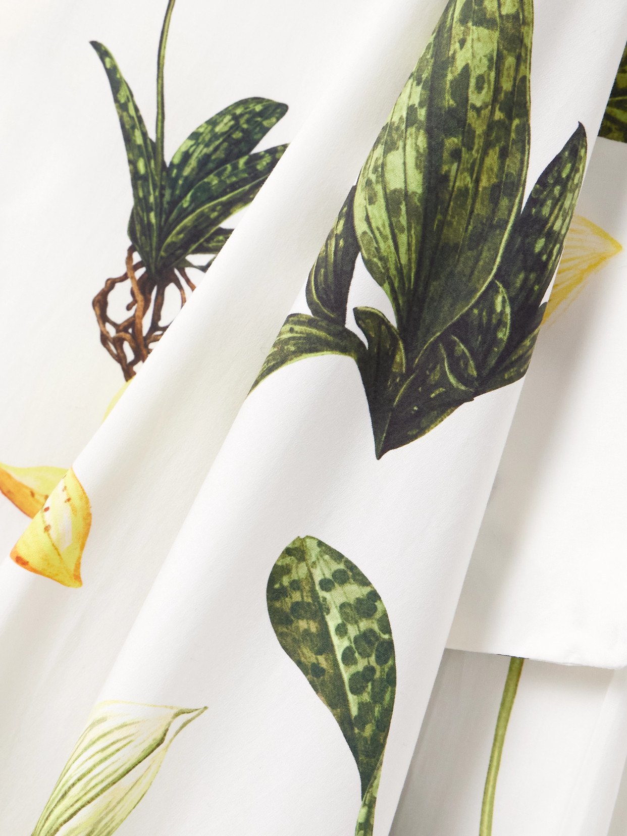 Oscar De La Renta Belted Pleated Floral-print Cotton-blend Poplin Midi Shirt Dress In White