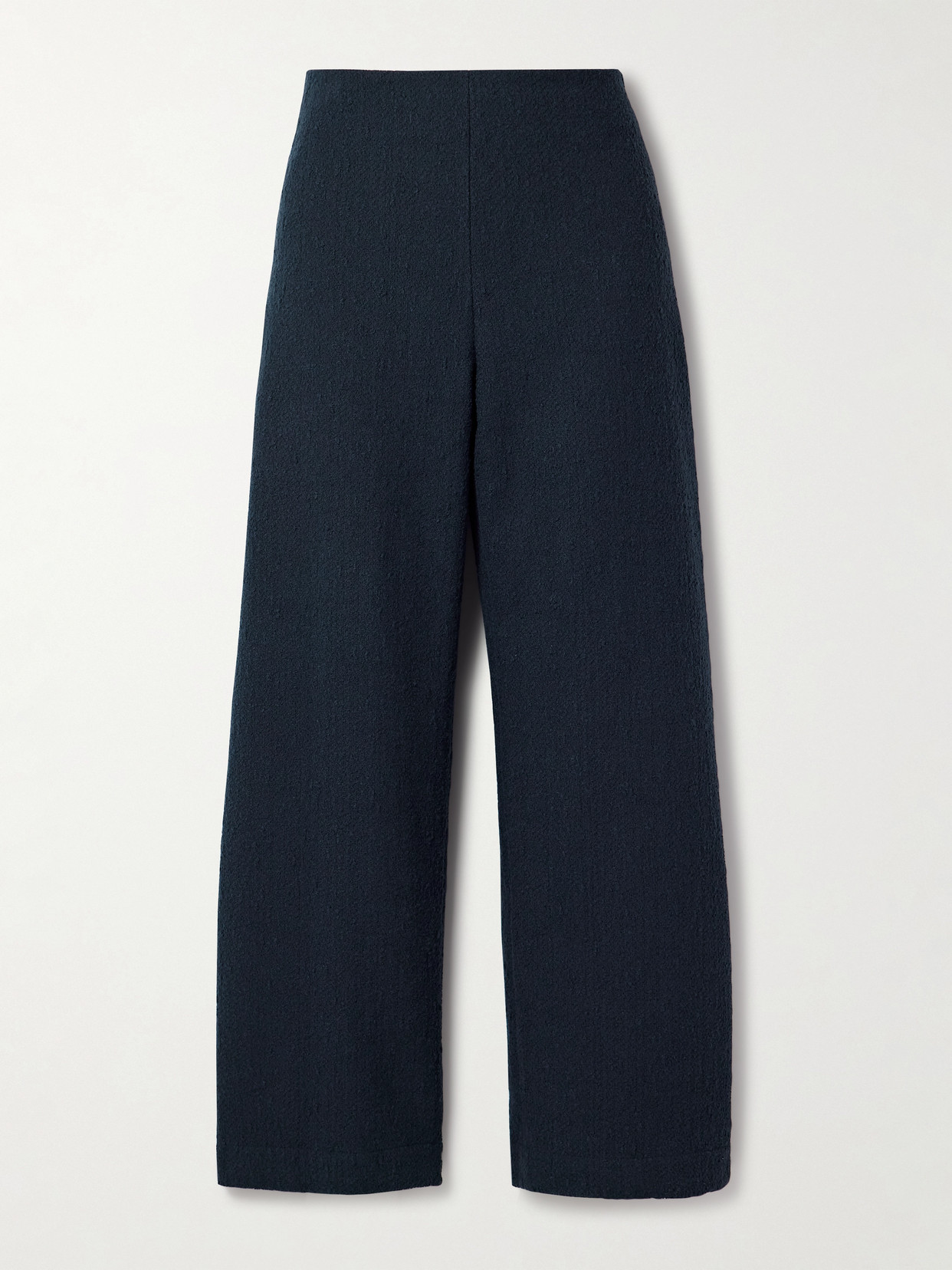 Oscar De La Renta Cotton-blend Bouclé-tweed Straight-leg Pants In Blue