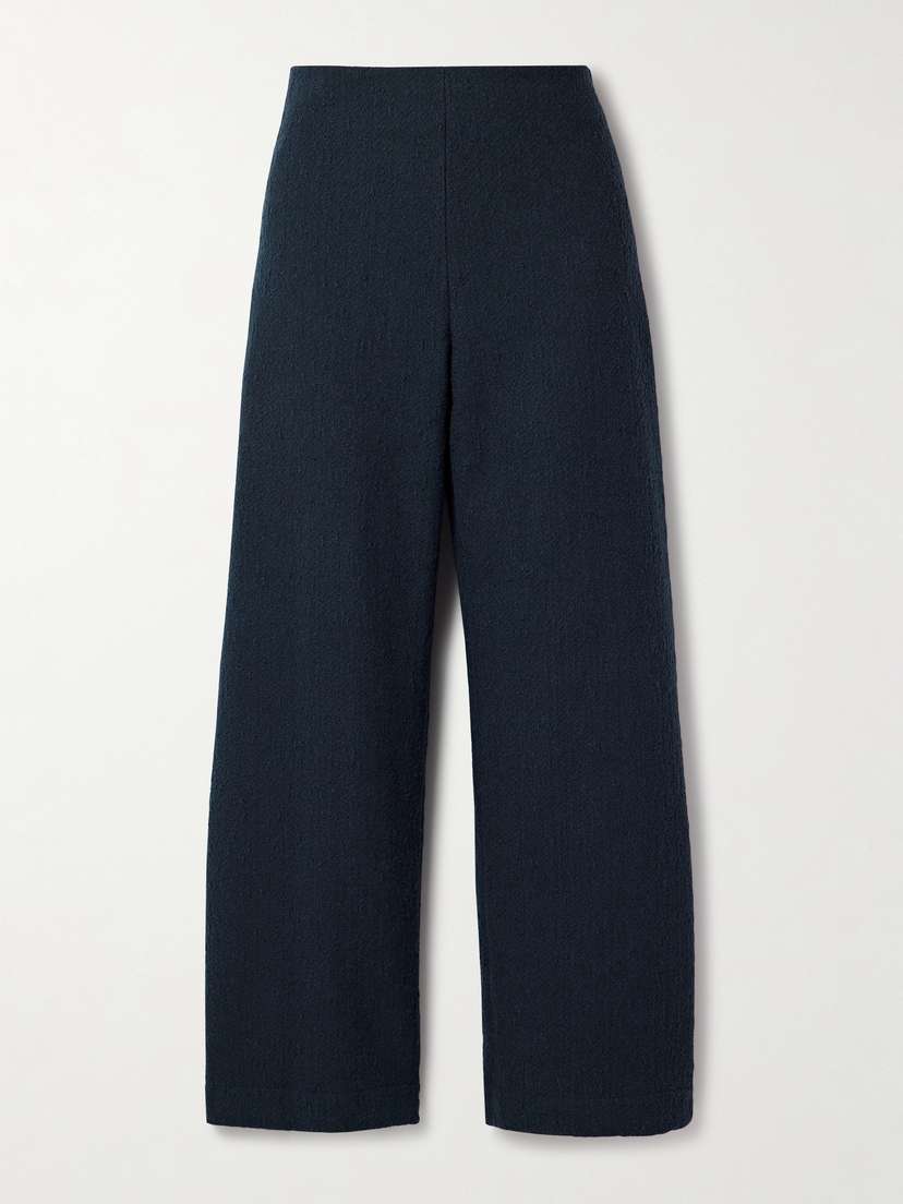 Oscar de la Renta Cotton-blend Bouclé-tweed Straight-leg Pants