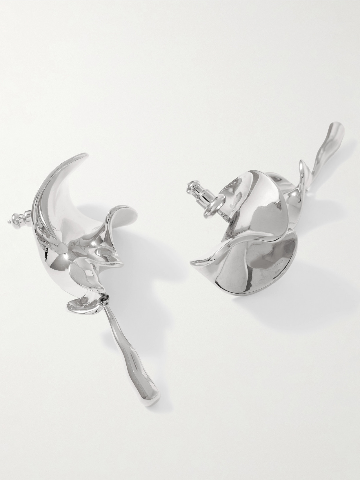 Khaite Tidal Silver-tone Earrings In Silver