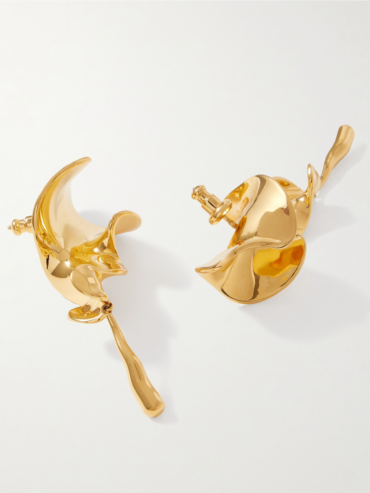 Khaite Tidal Gold-plated Earrings In Gold