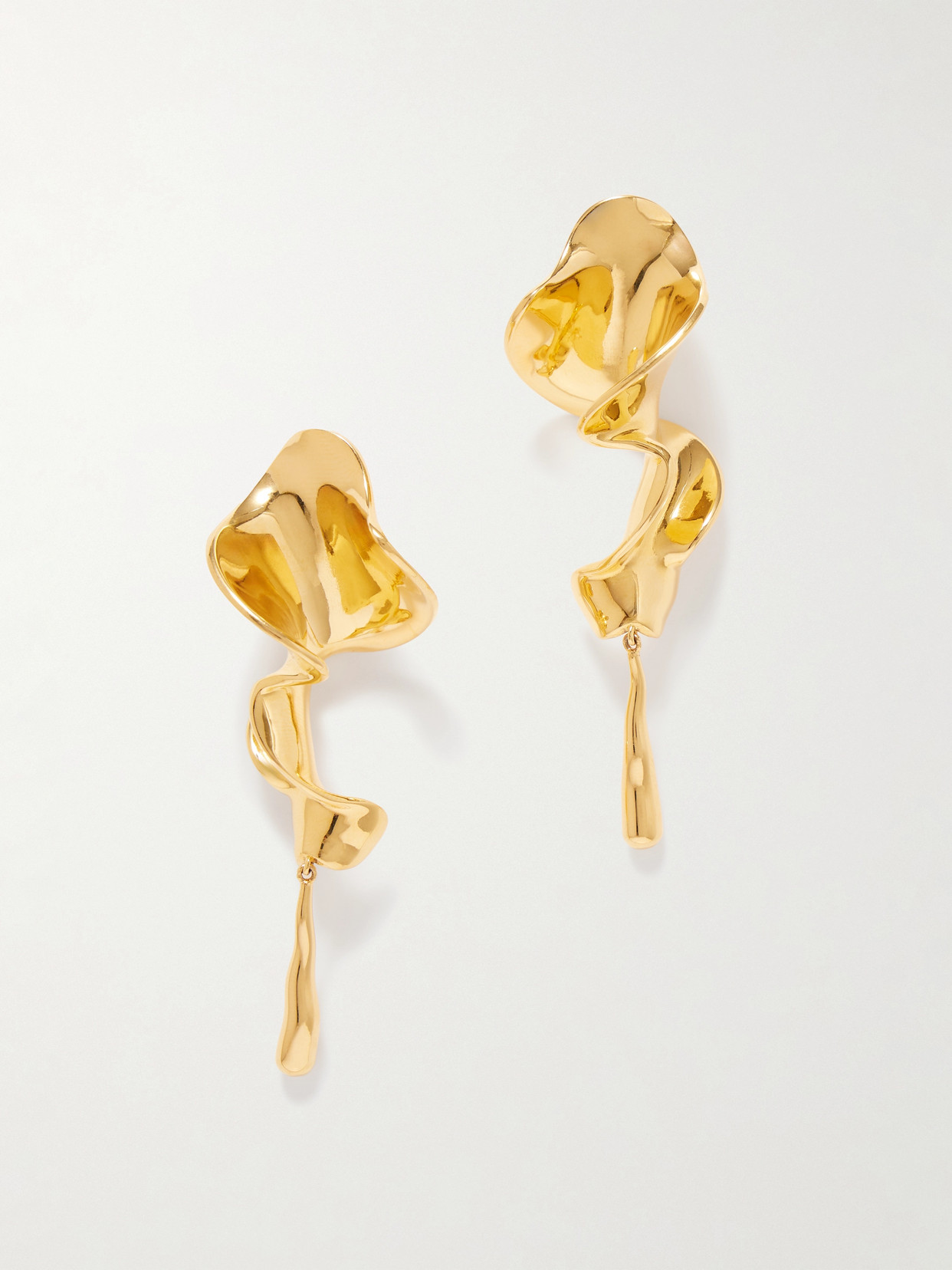 KHAITE - Tidal Gold-plated Earrings - One size