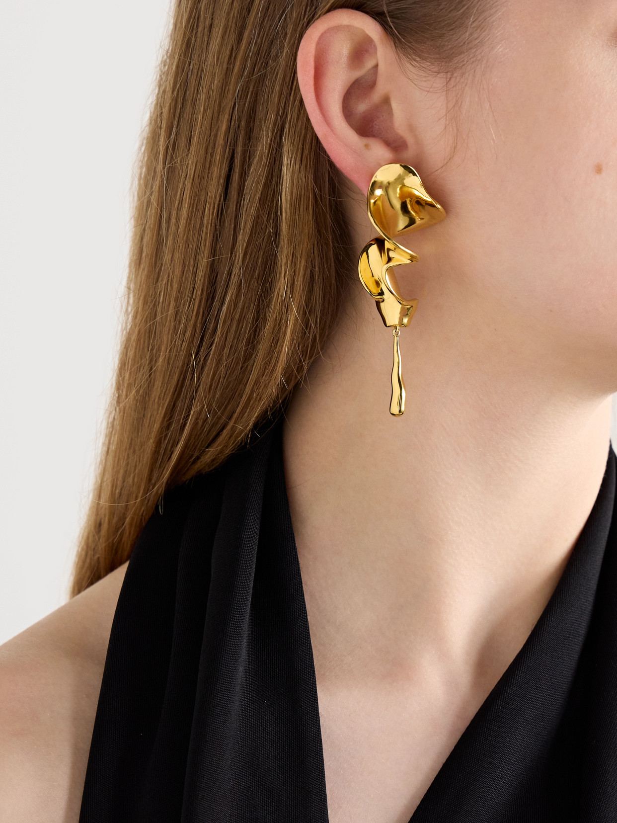 Khaite Tidal Gold-plated Earrings In Gold