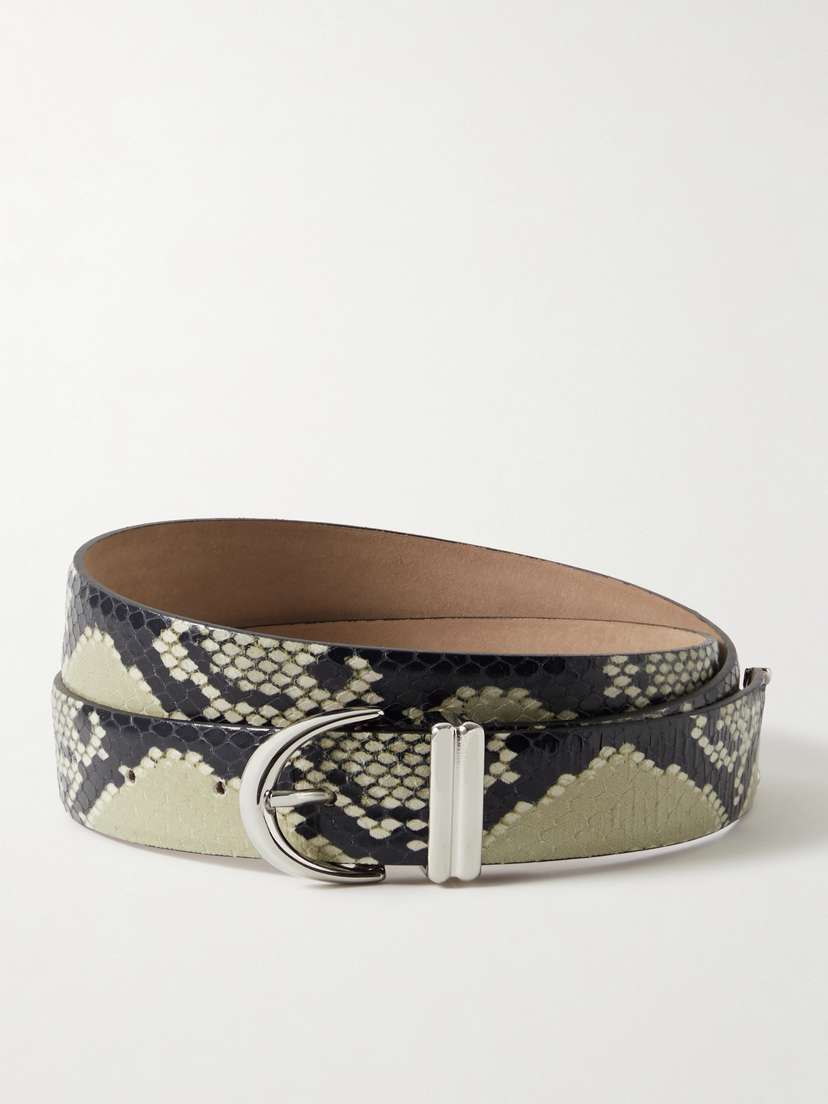 Khaite — Snake-effect leather belt