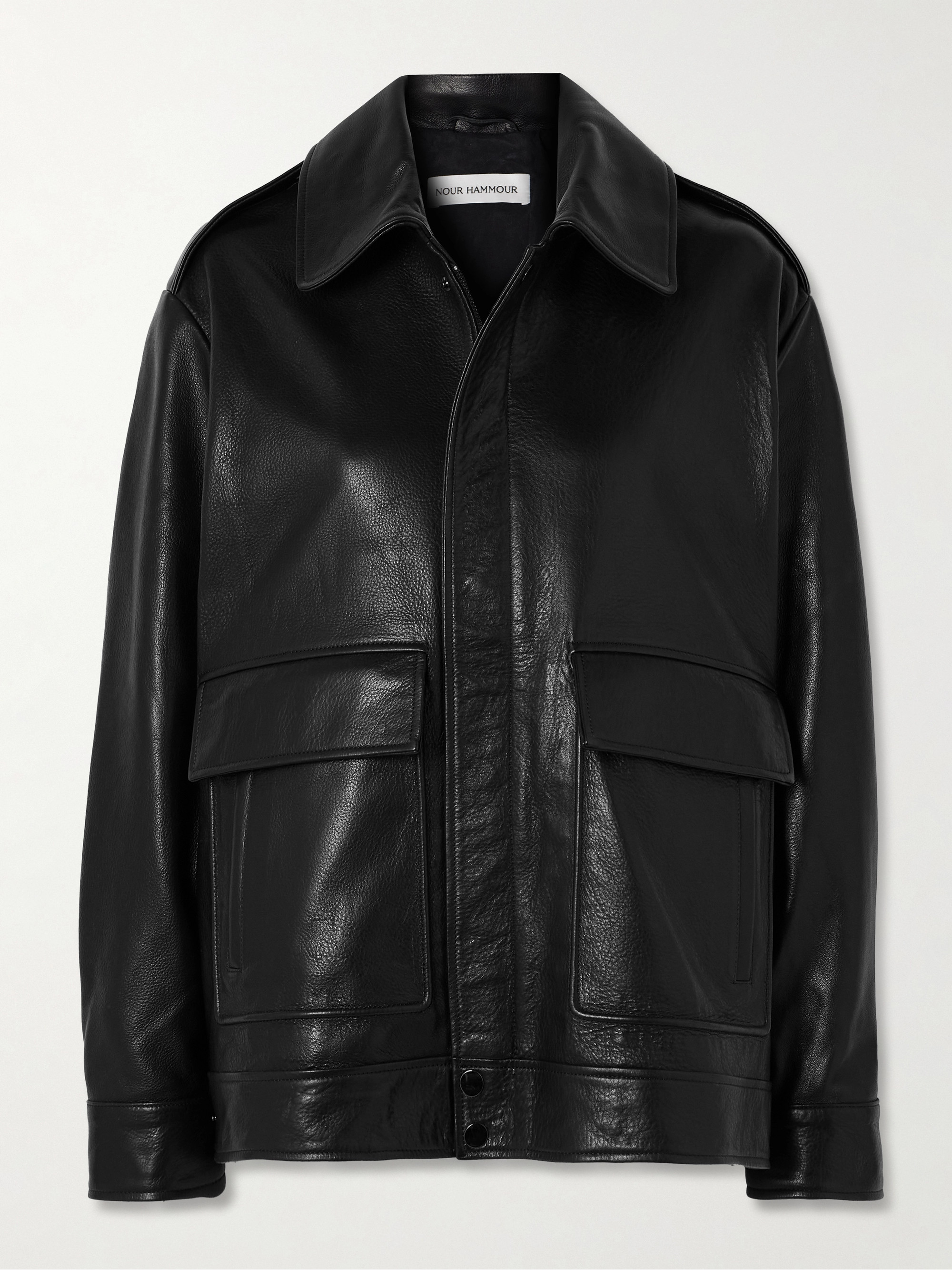 NOUR HAMMOUR Drey leather biker jacket thumbnail