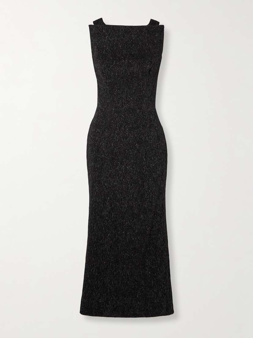 Maticevski Singular Open-back Metallic Stretch-knit Gown