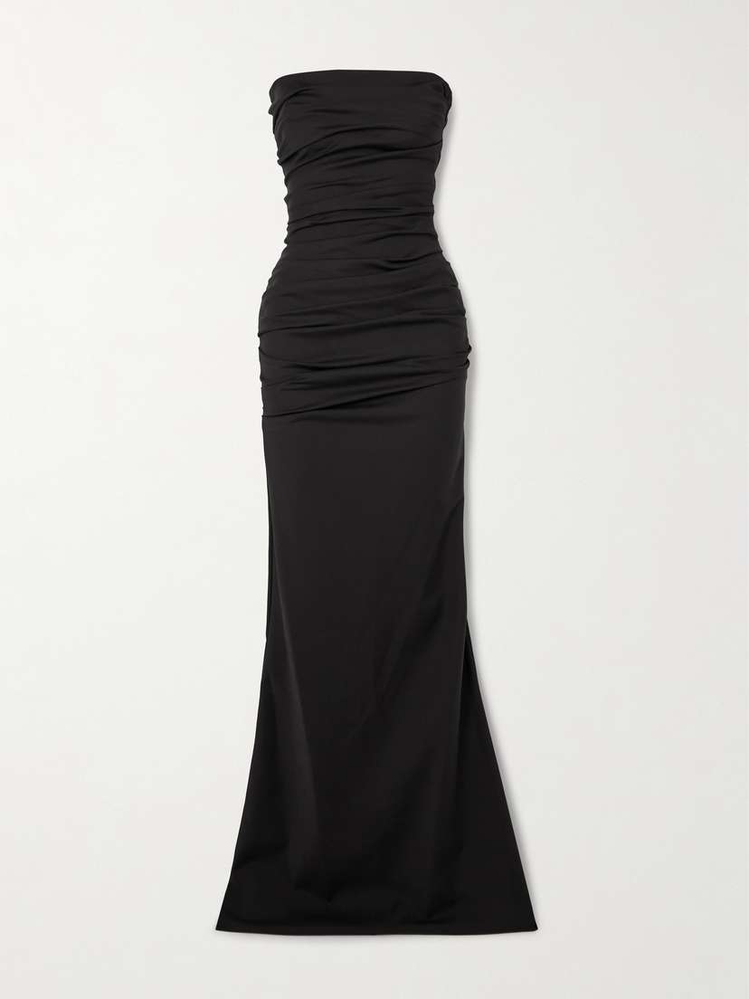 Maticevski Intoxicate Strapless Ruched Crepe Gown