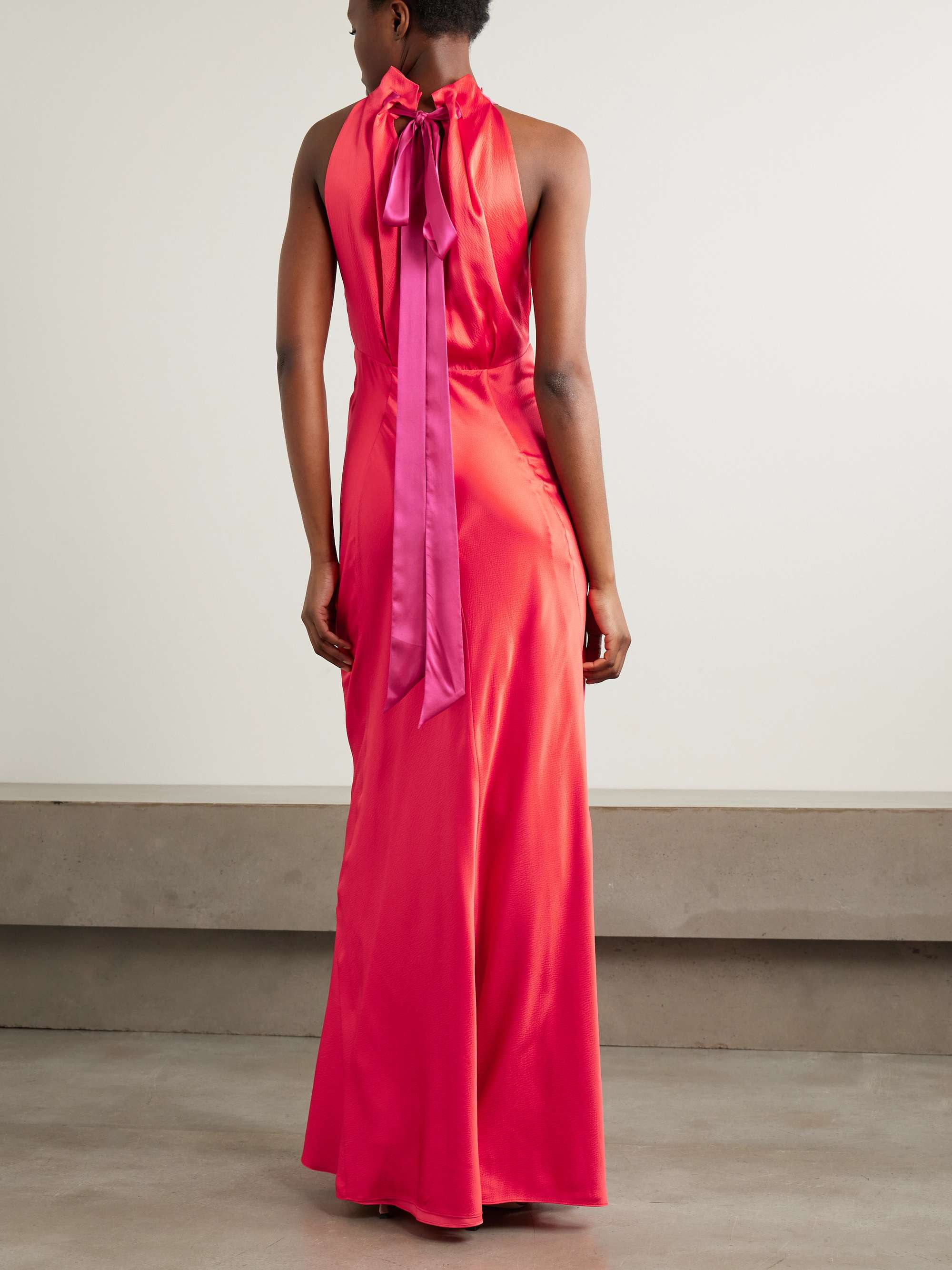 SALONI Michelle open-back floral-print satin-jacquard maxi dress
