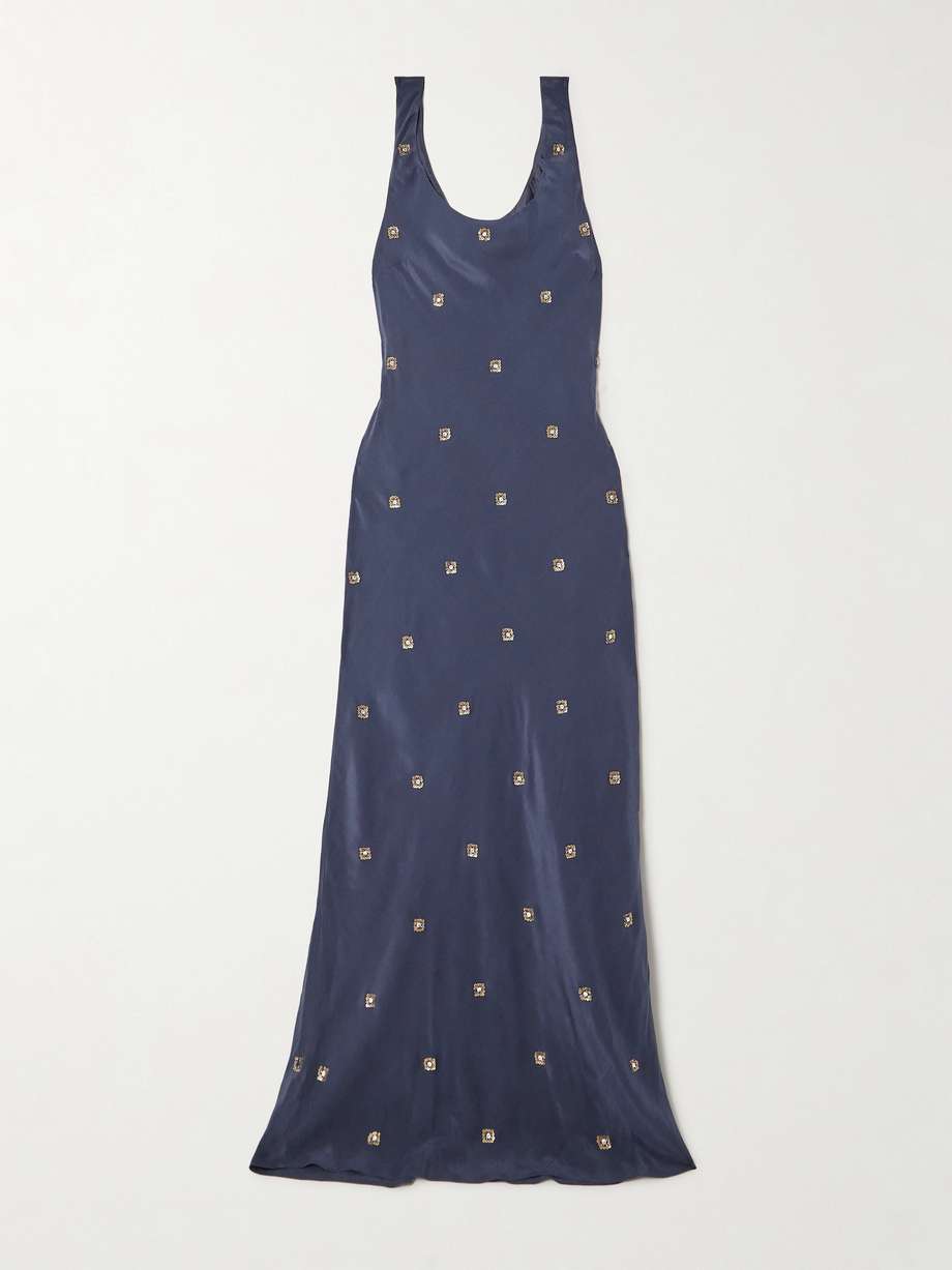 adele embellished silk maxi dress