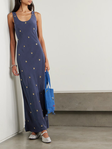 Alix Of Bohemia Adele embellished silk maxi dress