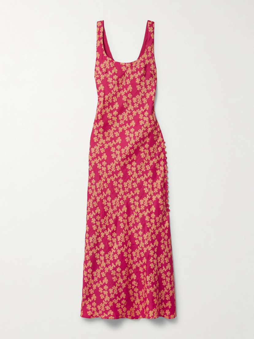 ALIX OF BOHEMIA Adele Printed Crinkled-silk Maxi Dress