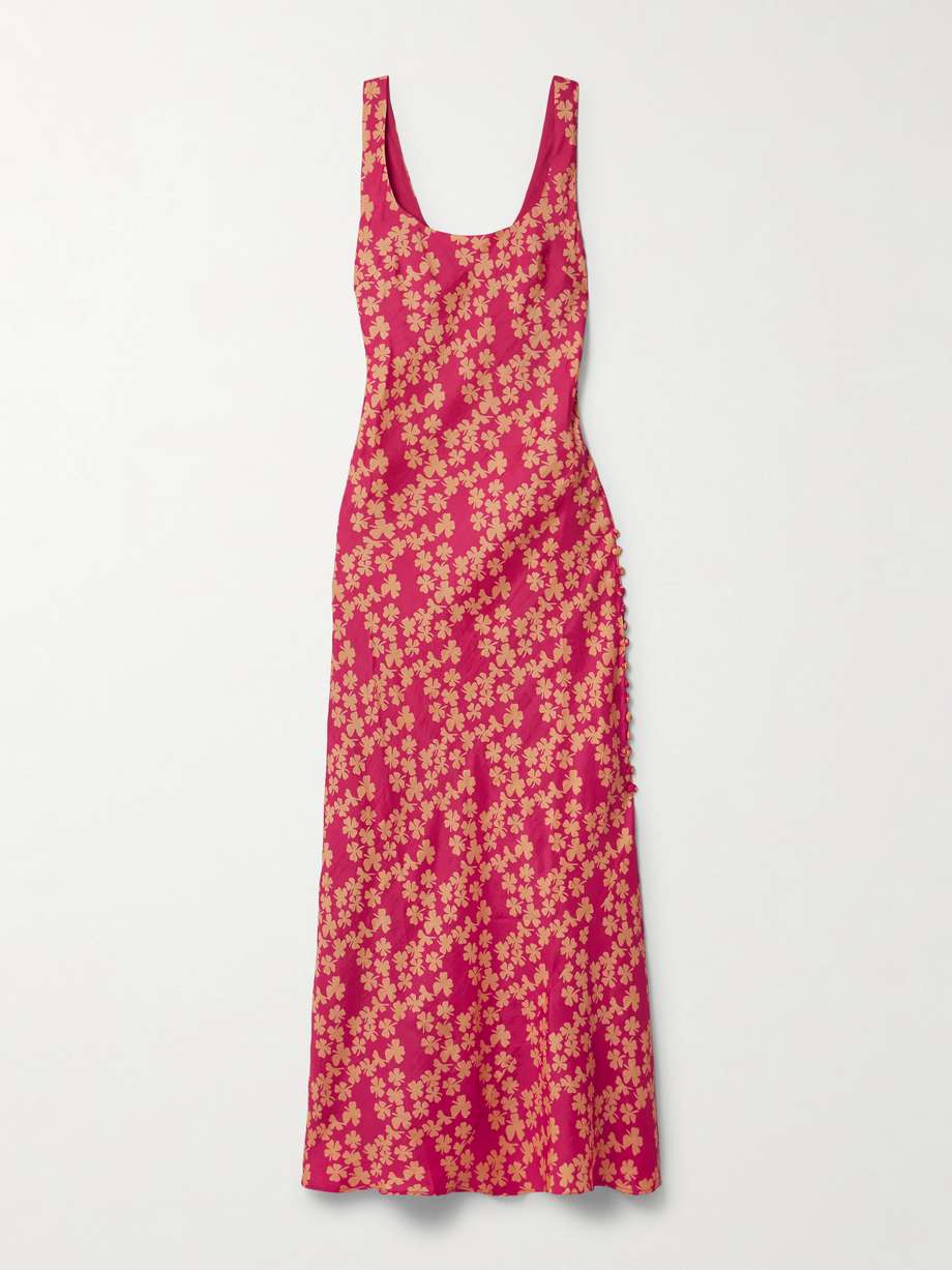 adele printed crinkled-silk maxi dress