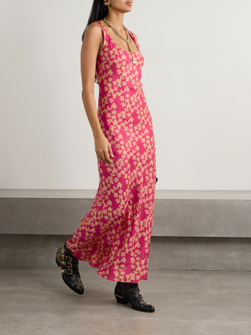 Alix Of Bohemia Adele printed crinkled-silk maxi dress