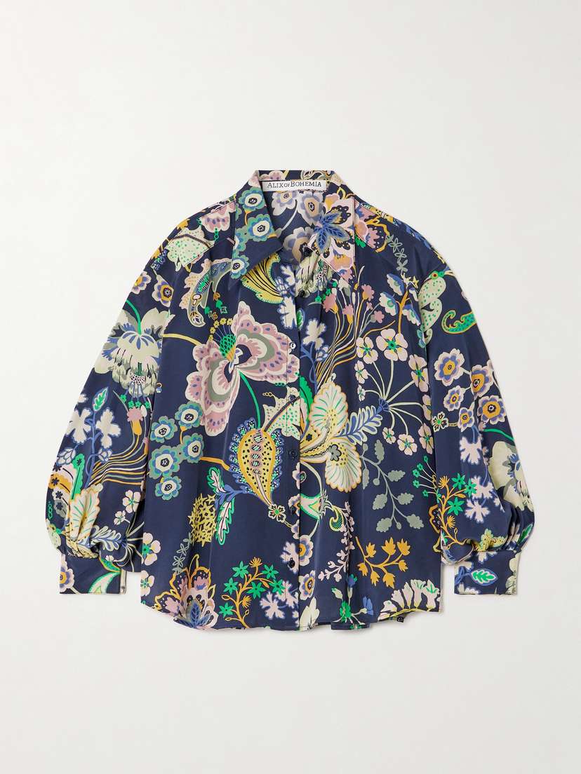 ALIX OF BOHEMIA Emery Printed Silk Crepe De Chine Shirt