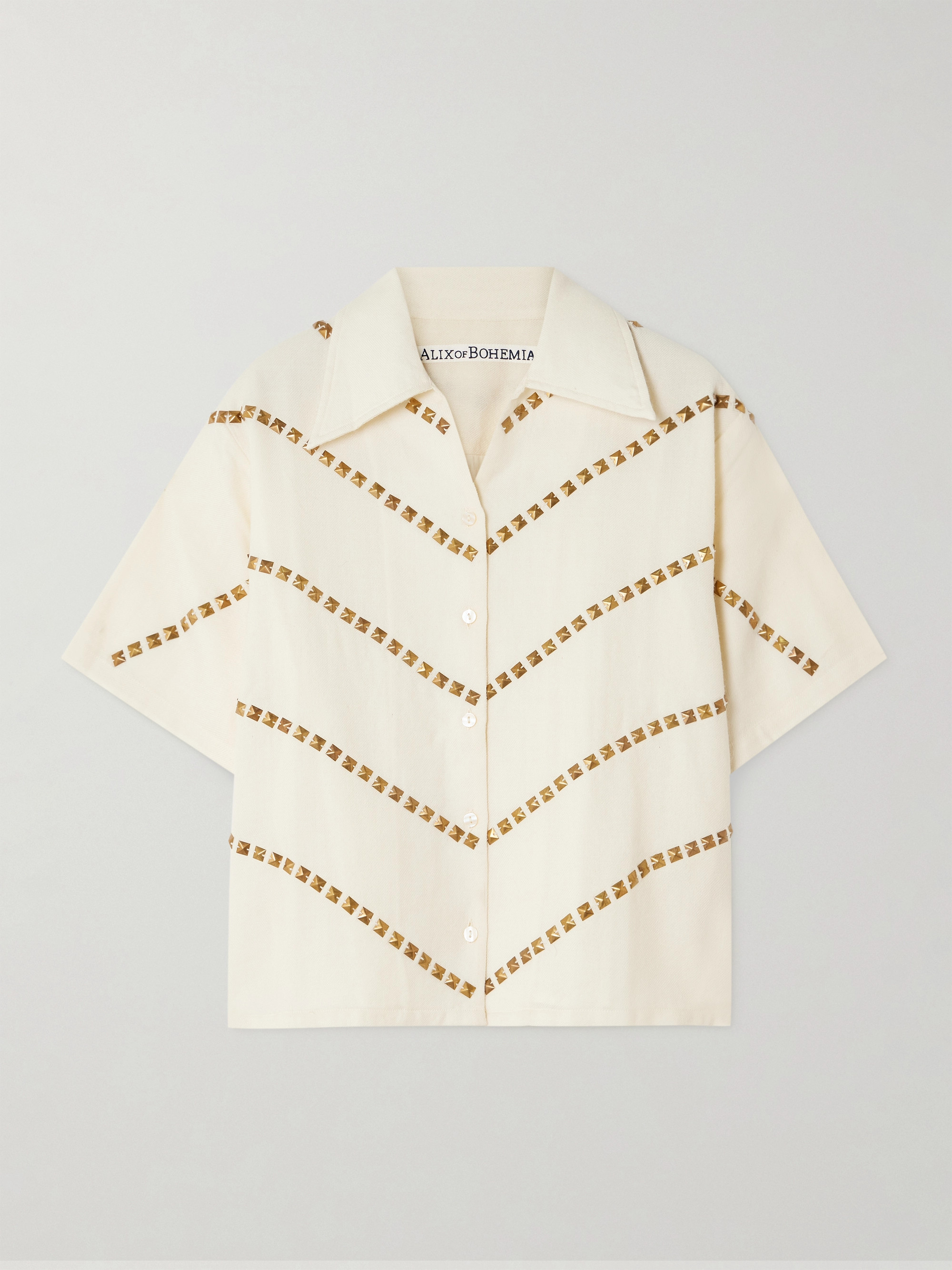 Alix Of Bohemia Stevie studded wool-twill shirt thumbnail