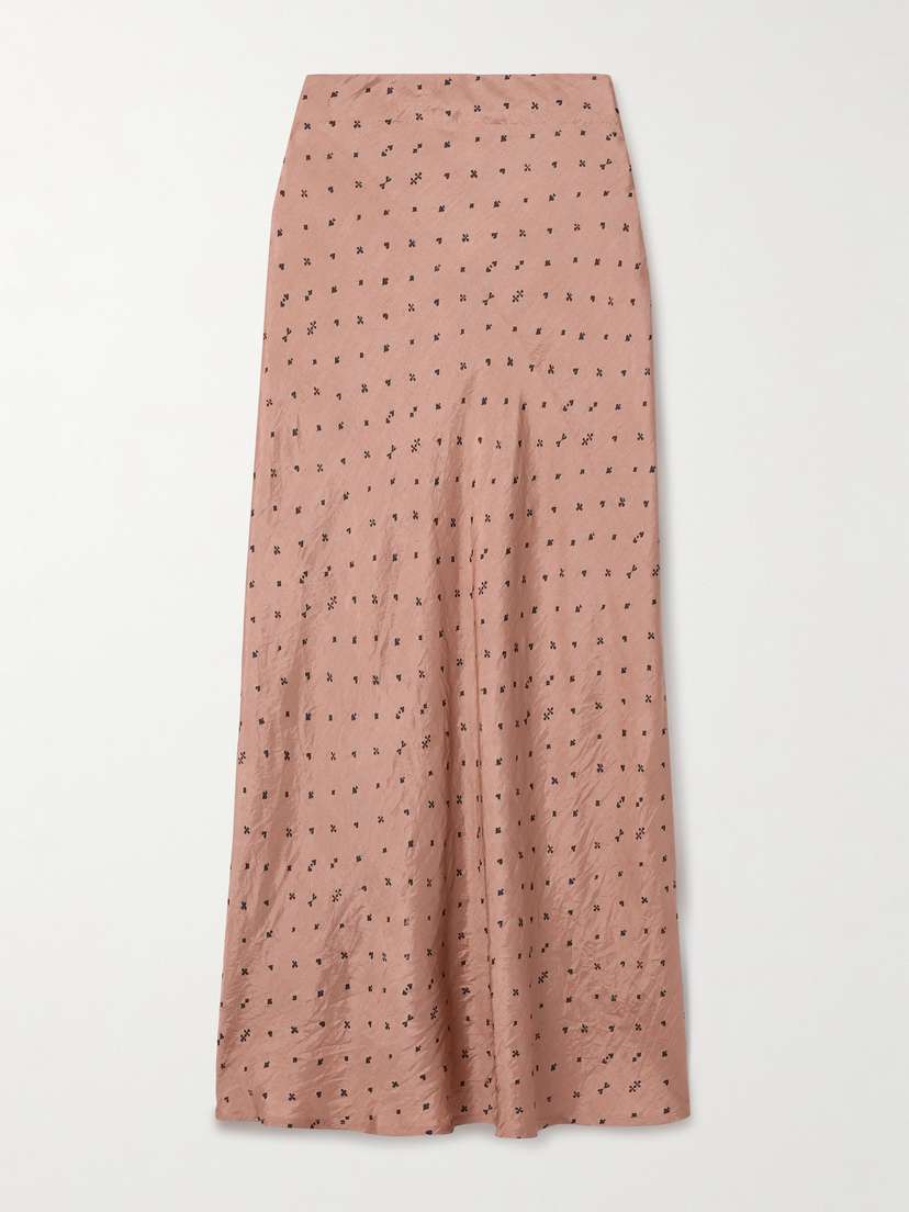 ALIX OF BOHEMIA Lyra Printed Crinkled-silk Midi Skirt