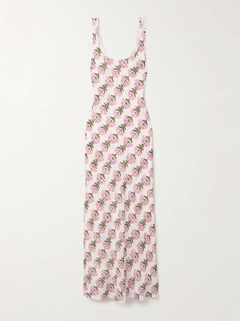 ALIX OF BOHEMIA Adele Floral-print Crinkled-silk Maxi Dress
