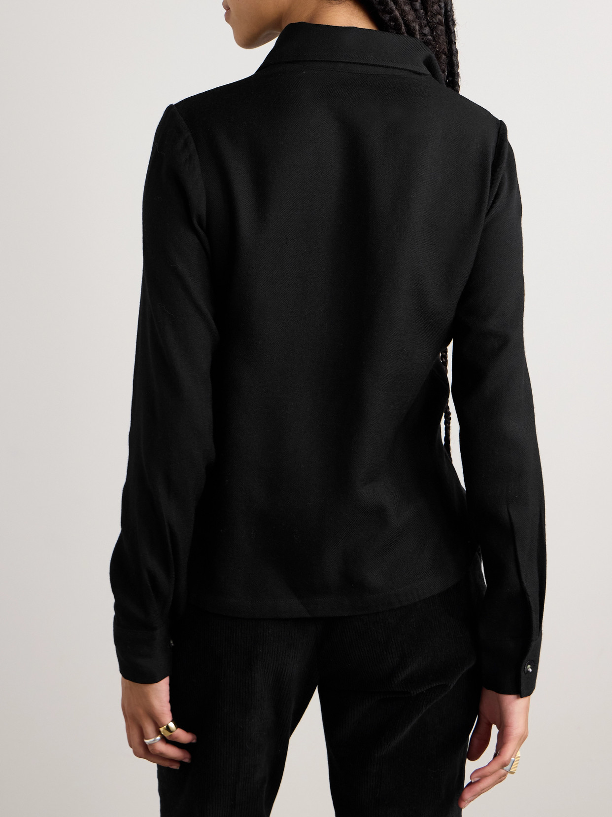 Alix Of Bohemia Dolly Embroidered Wool Shirt In Black