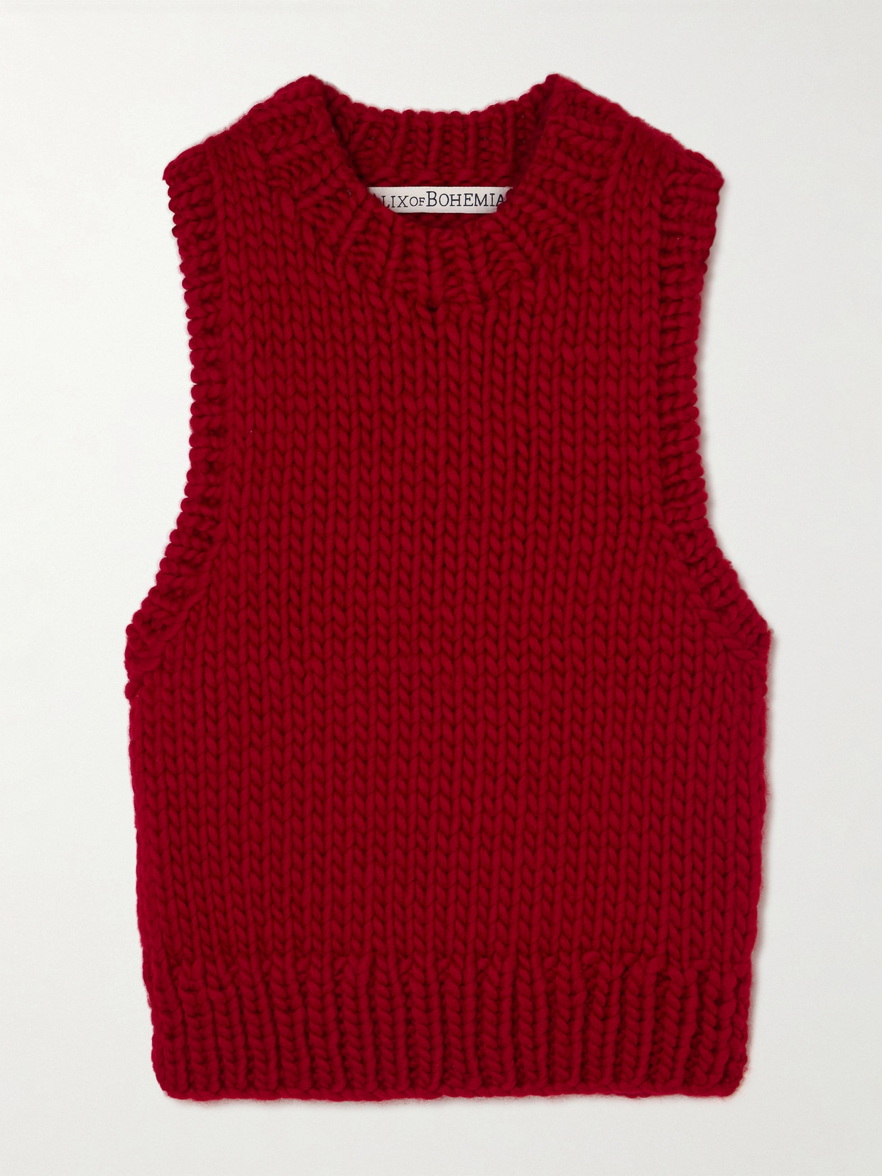 Alix Of Bohemia Quentin Cardinal Merino Wool Vest In Red