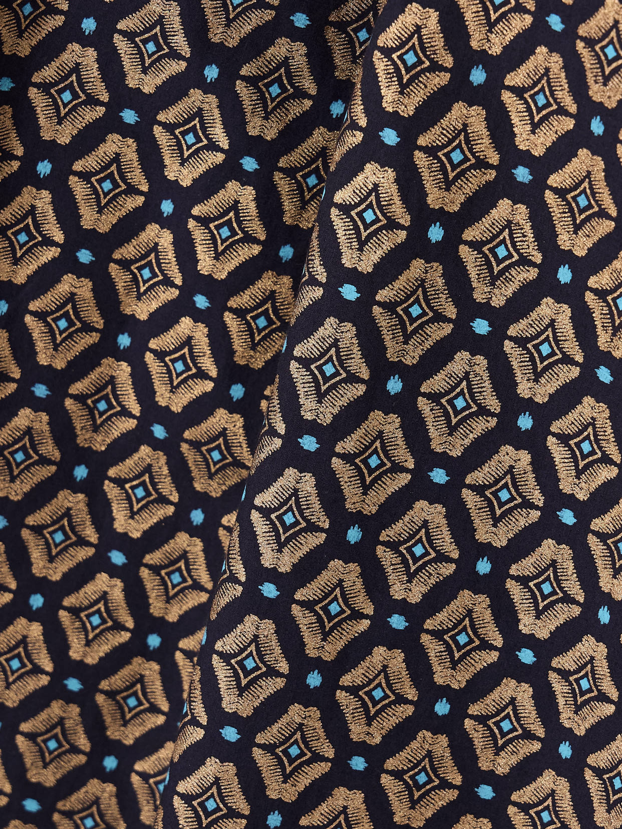 Alix Of Bohemia Charlie Metallic Printed Cotton Flared Pants In Brown