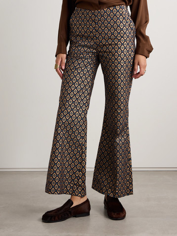 Alix Of Bohemia Charlie metallic printed cotton flared pants
