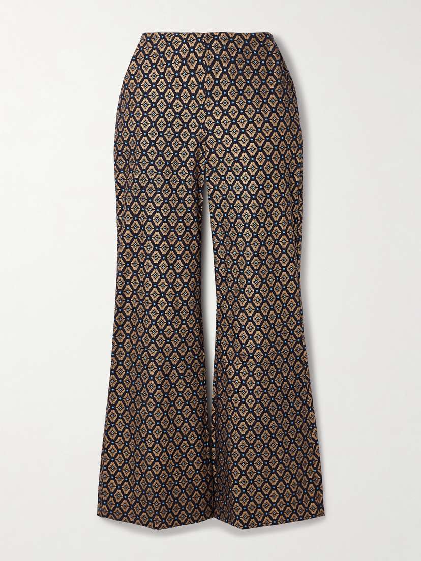 ALIX OF BOHEMIA Charlie Metallic Printed Cotton Flared Pants