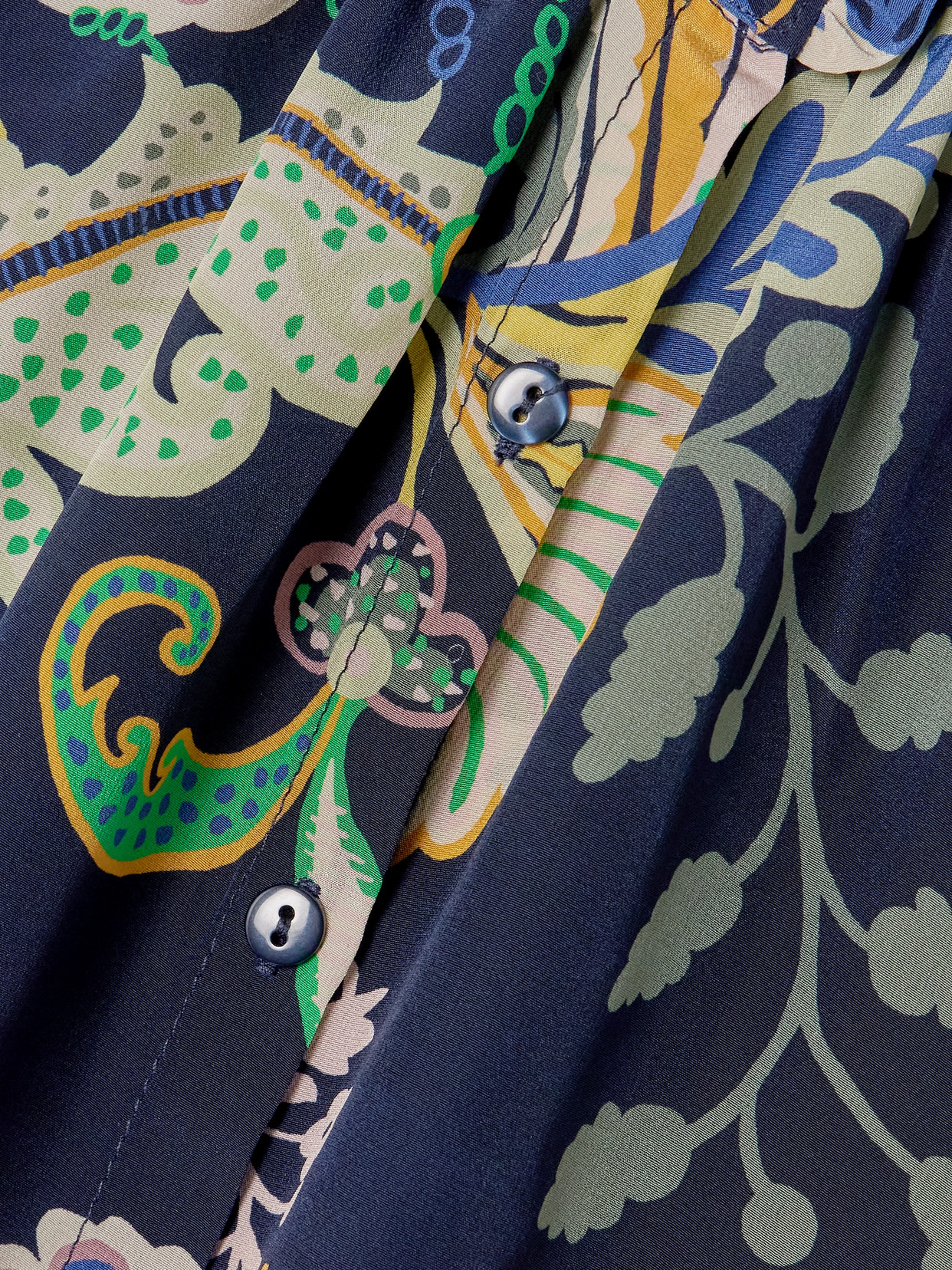 Winn Cropped Printed Silk Crepe De Chine Shirt