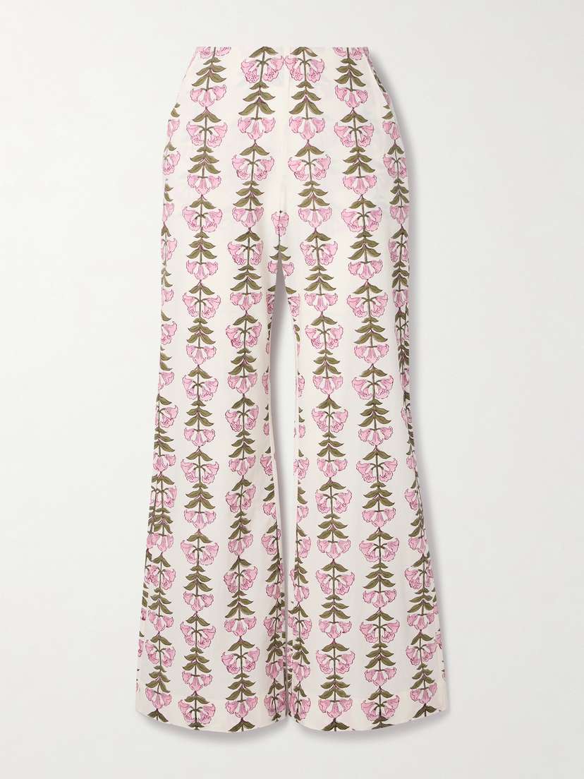 ALIX OF BOHEMIA Charlie Floral-print Cotton Flared Pants