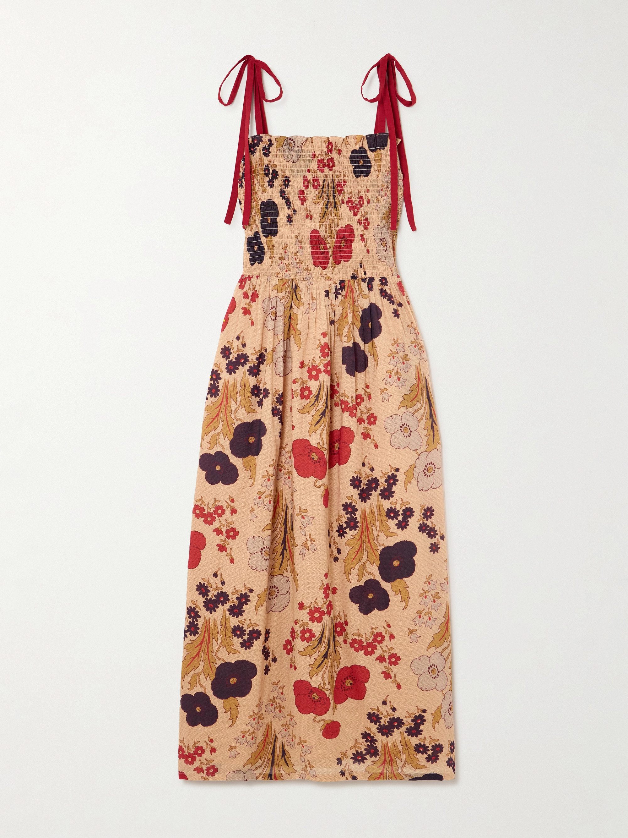 alix of bohemia kaia dress Alix of Bohemia MEDIUM Kaia Blush Tile smocked bodice pocketed summer dress