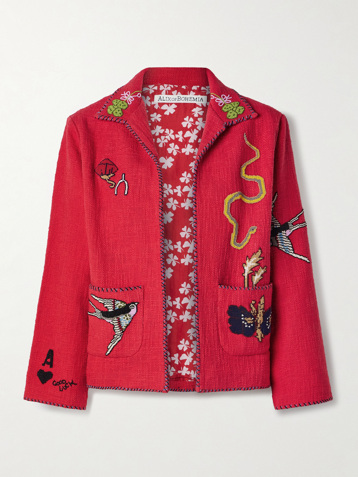 ALIX OF BOHEMIA FRANCIS BEAD-EMBELLISHED COTTON-TWEED JACKET