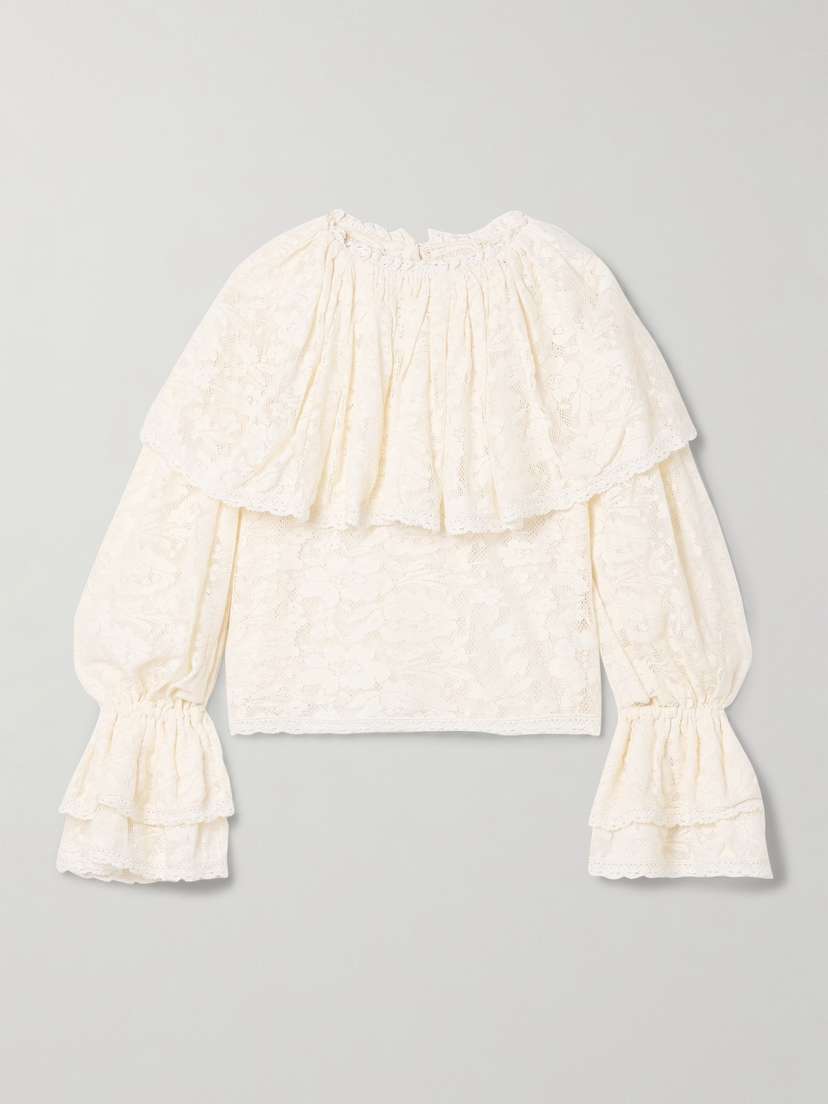 ALIX OF BOHEMIA Eloise Ruffled Cotton-lace Blouse