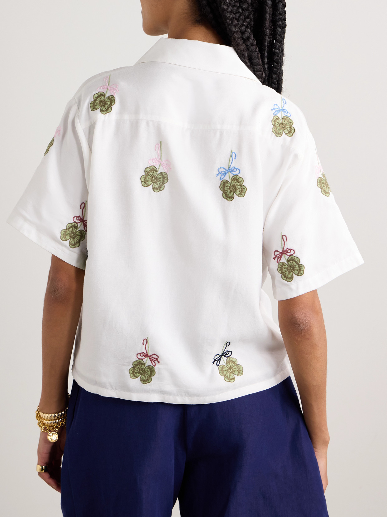 Stevie Embroidered Tencel-Twill Shirt