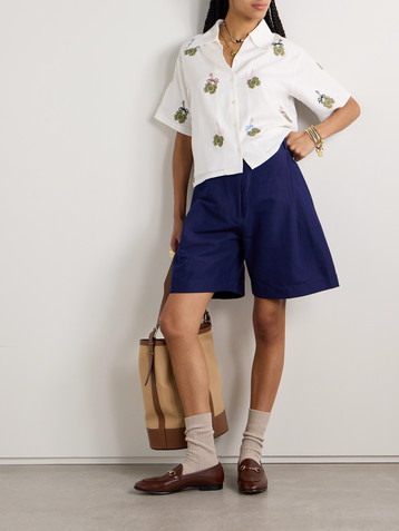 Alix Of Bohemia Stevie embroidered TENCEL™-twill shirt