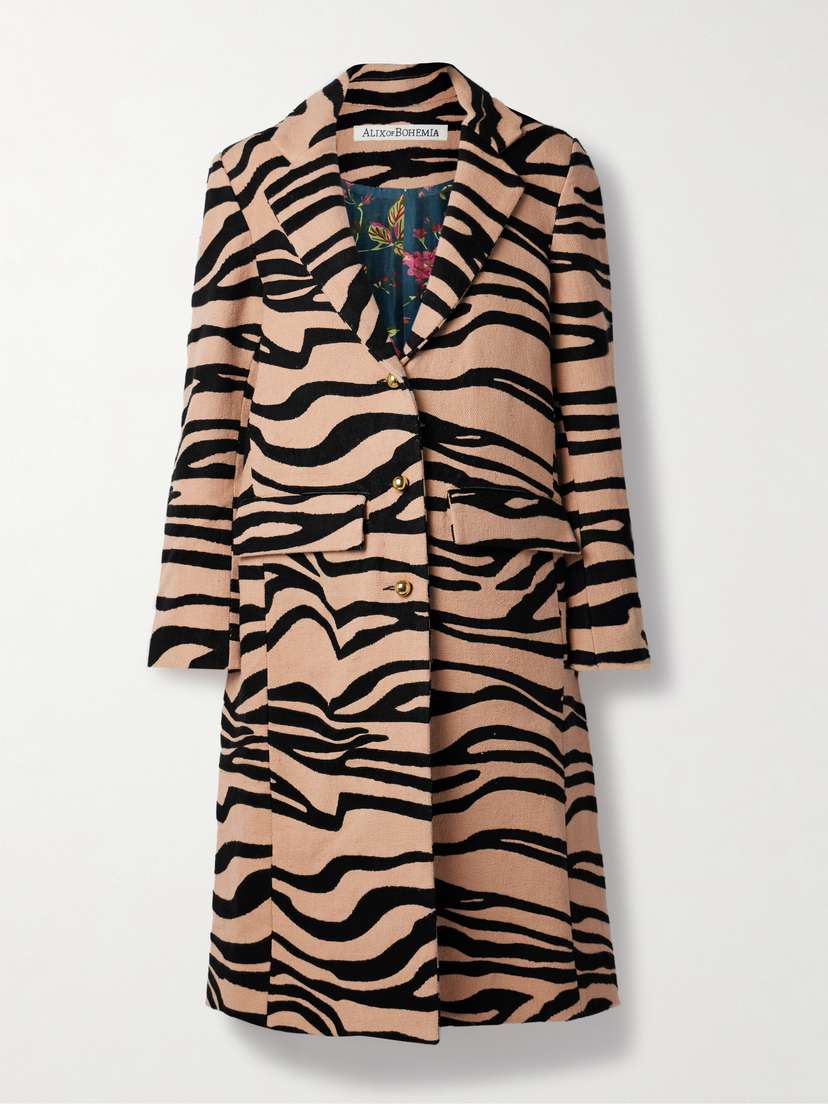 ALIX OF BOHEMIA Captain Zebra-jacquard Cotton-canvas Coat
