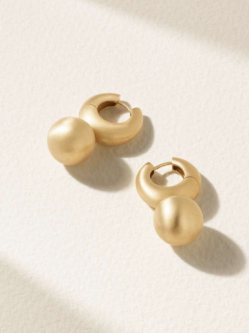 Irene Neuwirth Gumball Puffed Huggies 18-karat Gold Earrings
