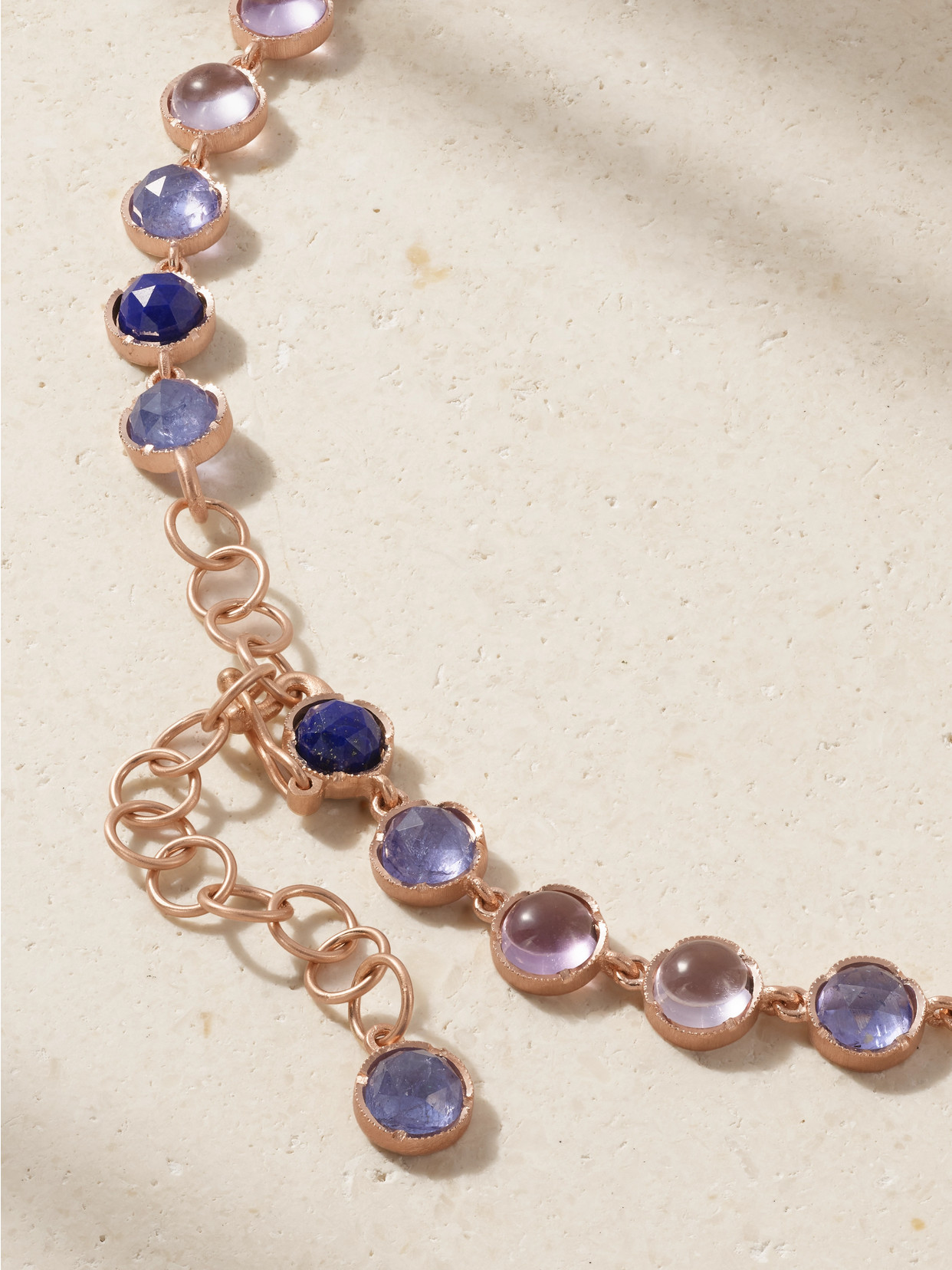 Irene Neuwirth Classic 18-karat Rose Gold Multi-stone Necklace In Purple