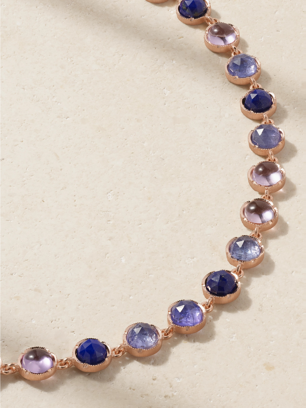 Irene Neuwirth Classic 18-karat Rose Gold Multi-stone Necklace In Purple