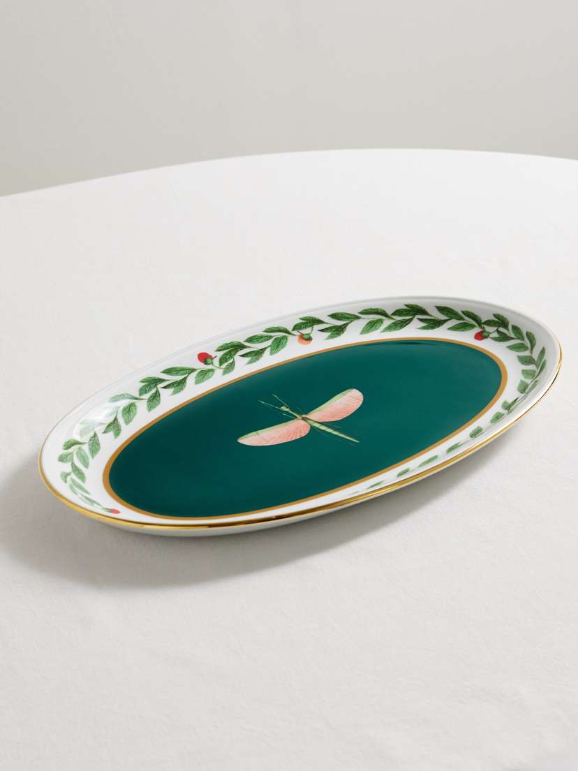 La DoubleJ Gold-plated Porcelain Platter