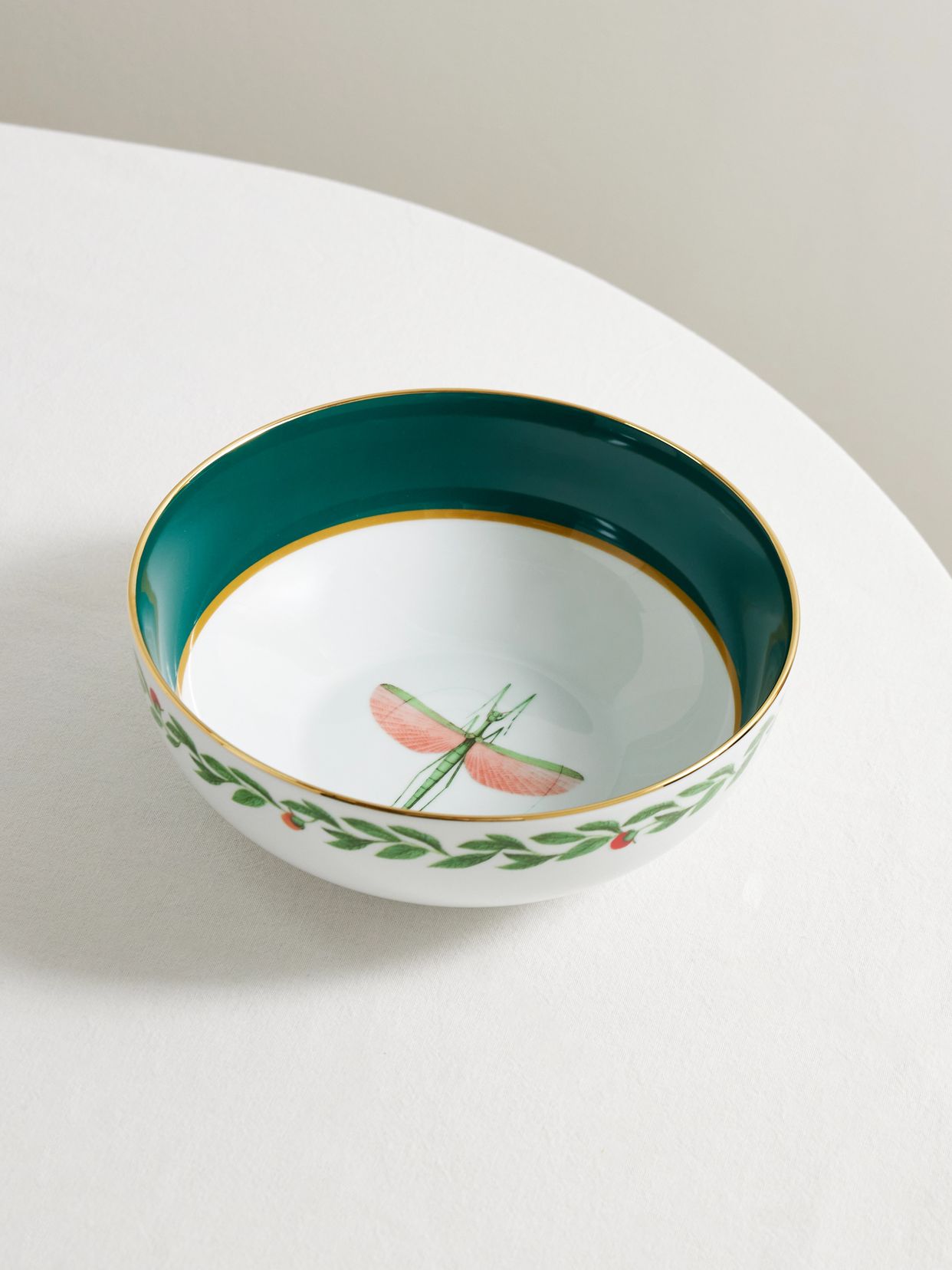 Gold-plated porcelain serving bowl
