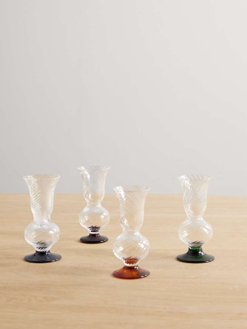 La DoubleJ Sippers Set Of Four Mini Murano Glasses
