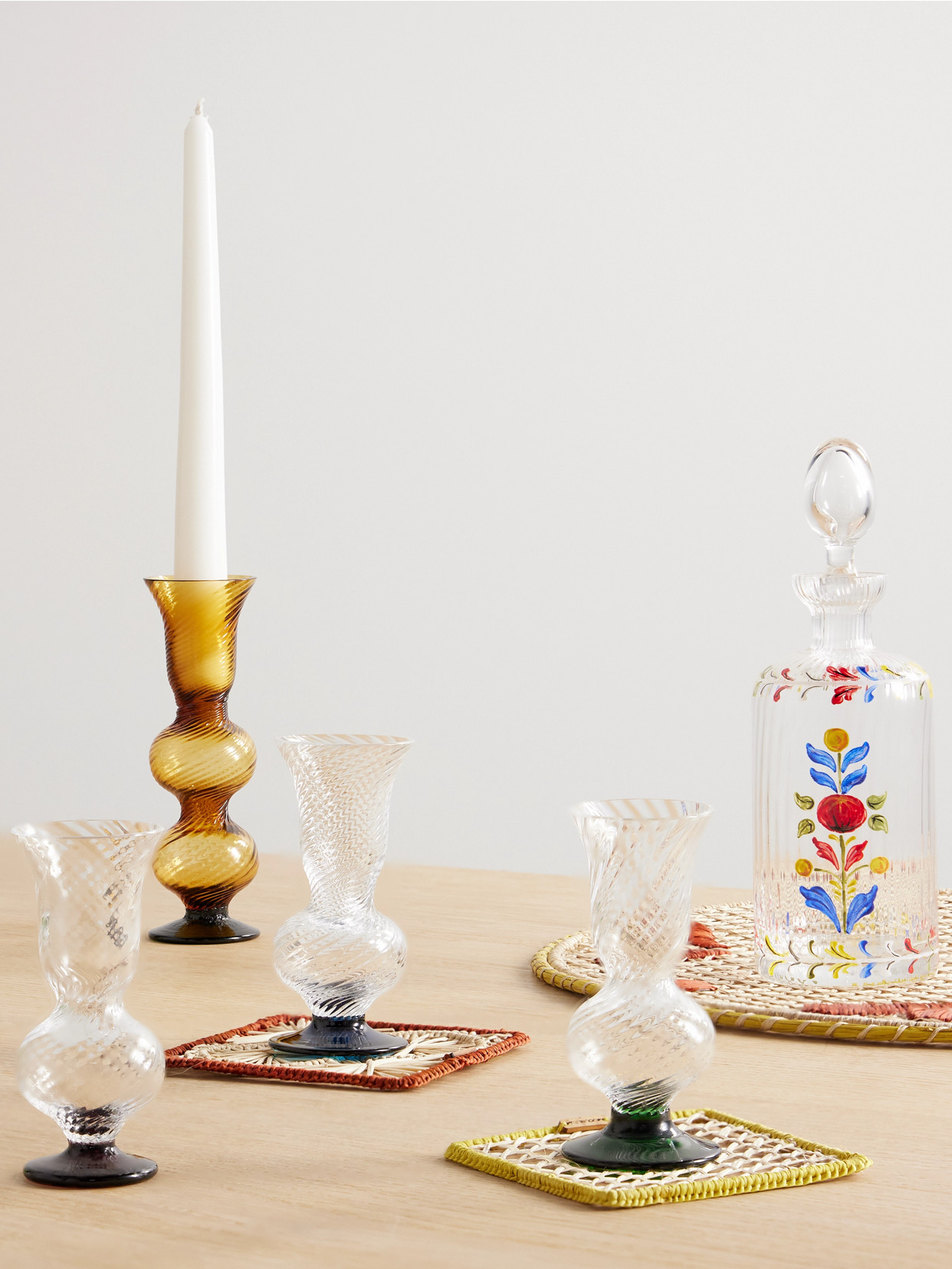 La Doublej Sippers Set Of Four Mini Murano Glasses In Multi