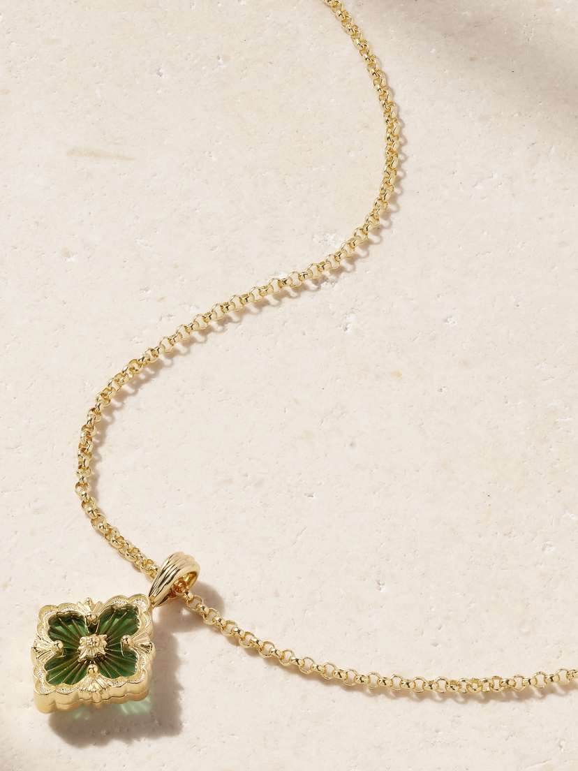 Buccellati Opera Tulle 18-karat Gold And Enamel Necklace