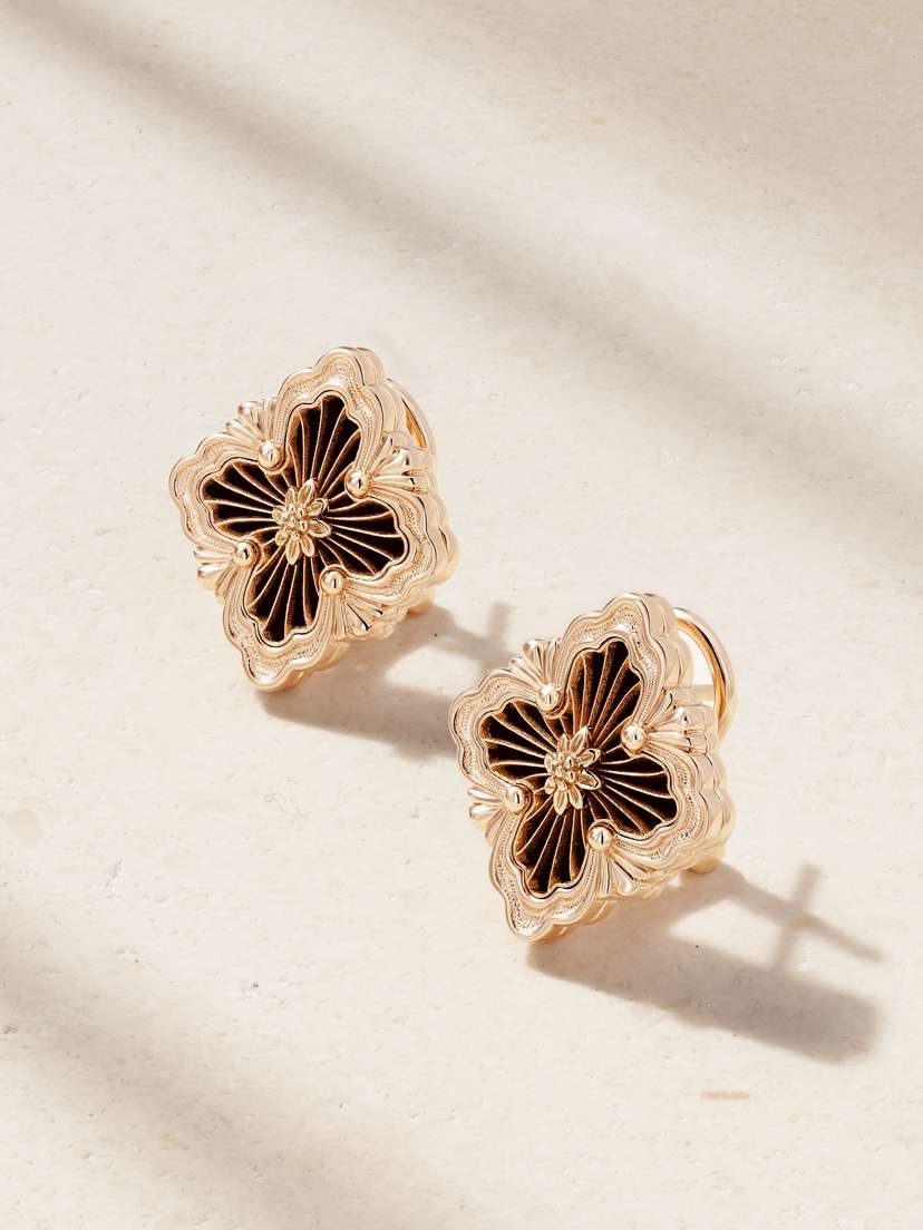 Buccellati Opera Tulle 18-karat Gold Onyx Earrings