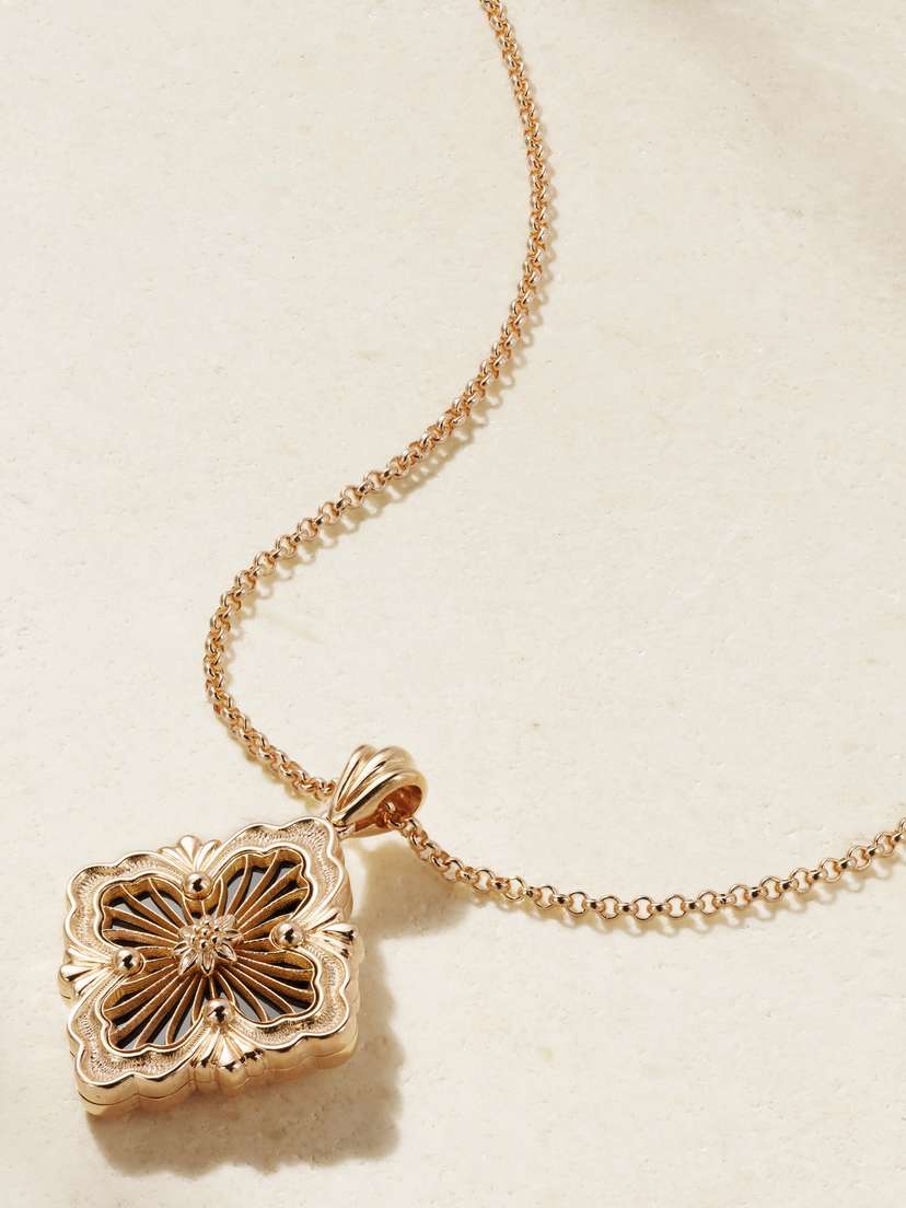 Buccellati Opera Tulle 18-karat Rose Gold Onyx Necklace