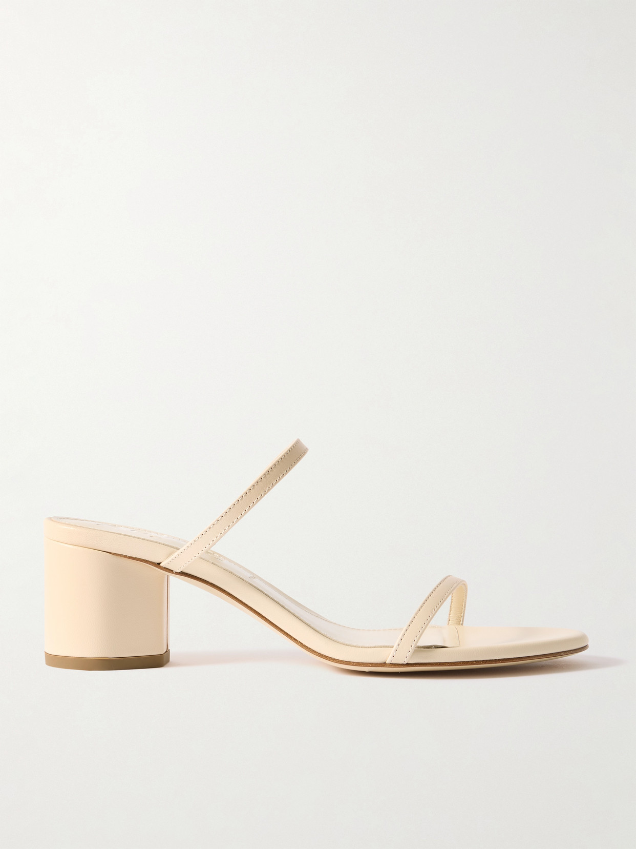 Aeyde Annika Leather Mules In Cream
