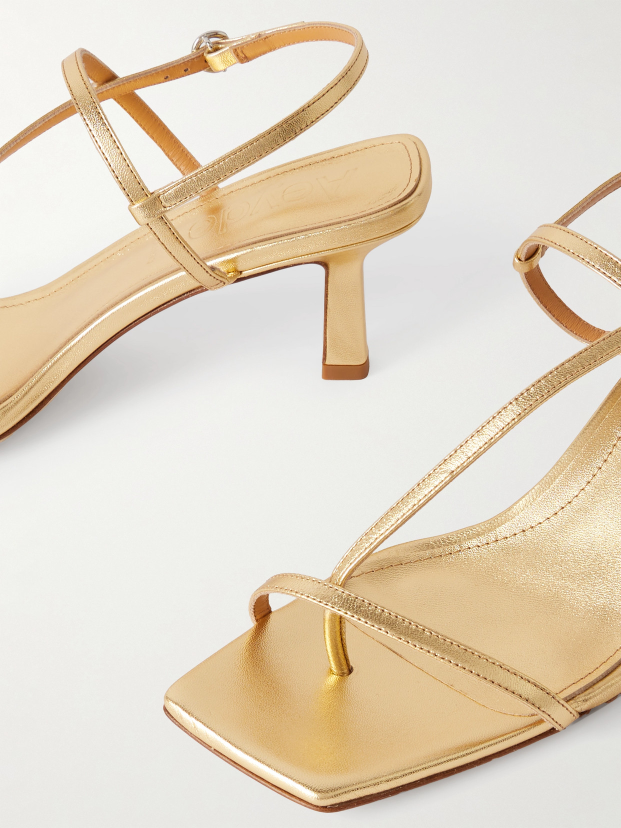 Aeyde Elise Leather Thong Sandals In Gold