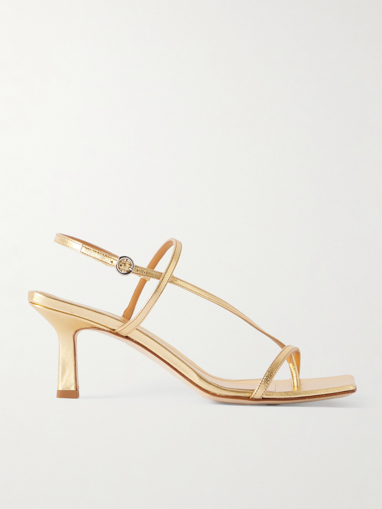 Aeyde Elise Leather Thong Sandals In Gold