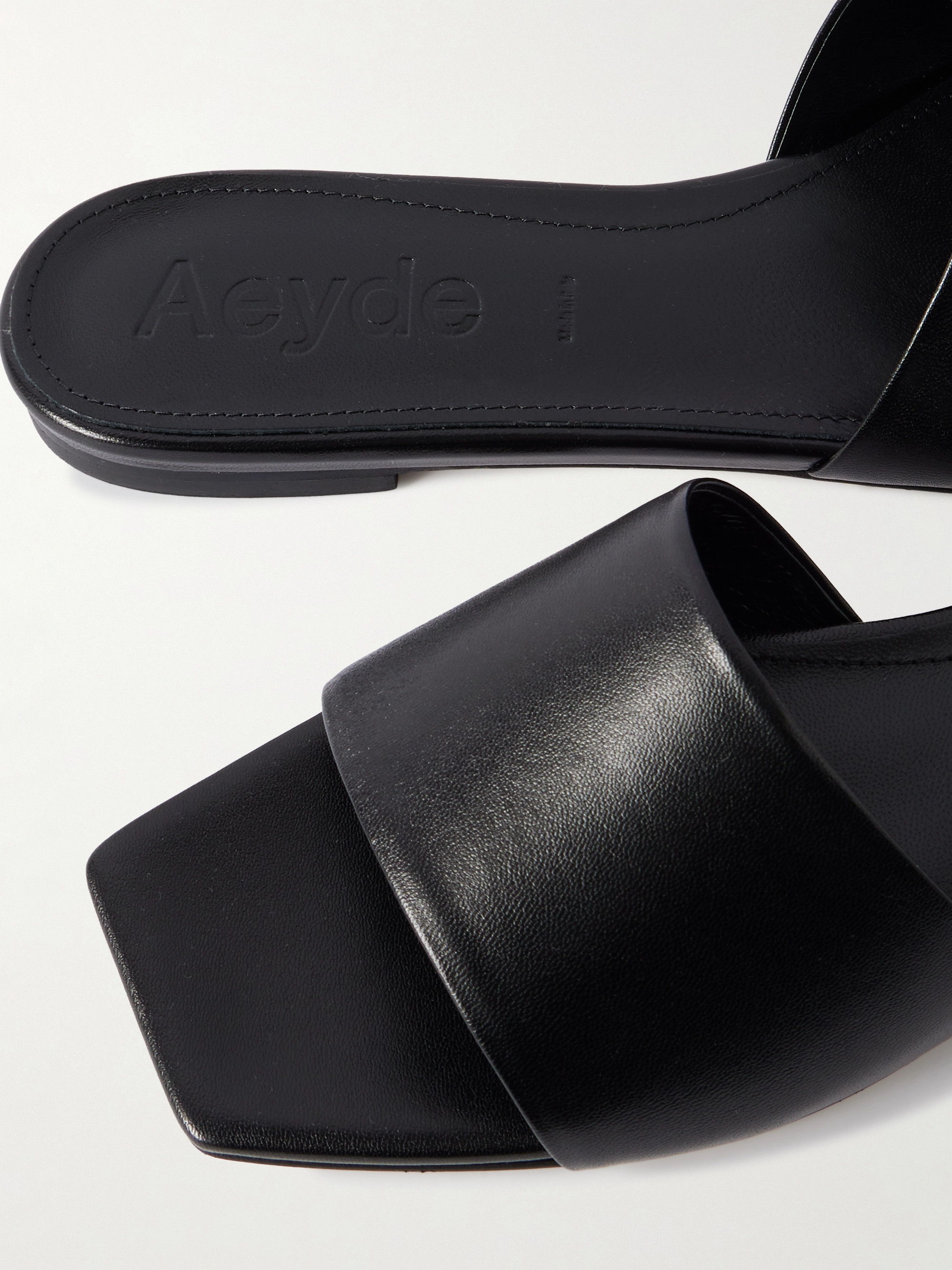 AEYDE Anna leather slides thumbnail