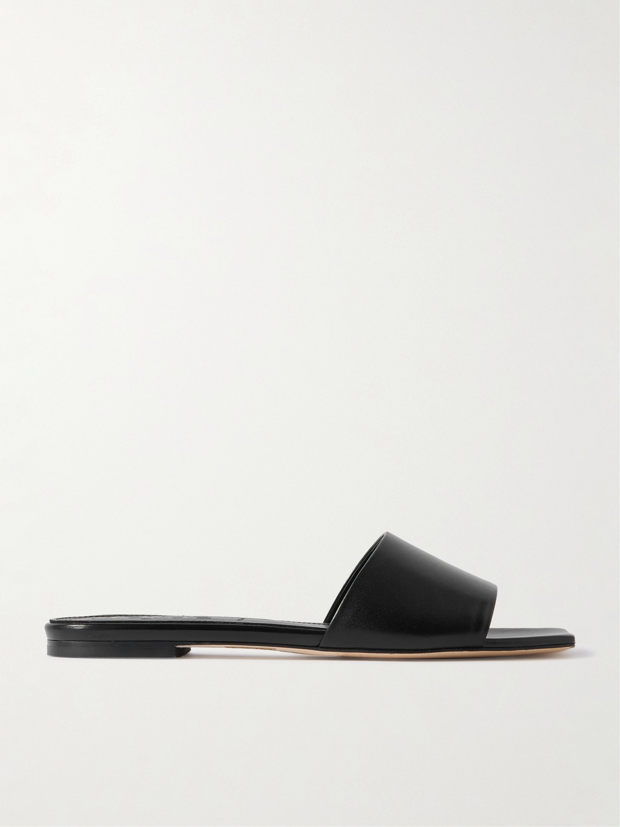 Aeyde Anna Leather Slides In Black